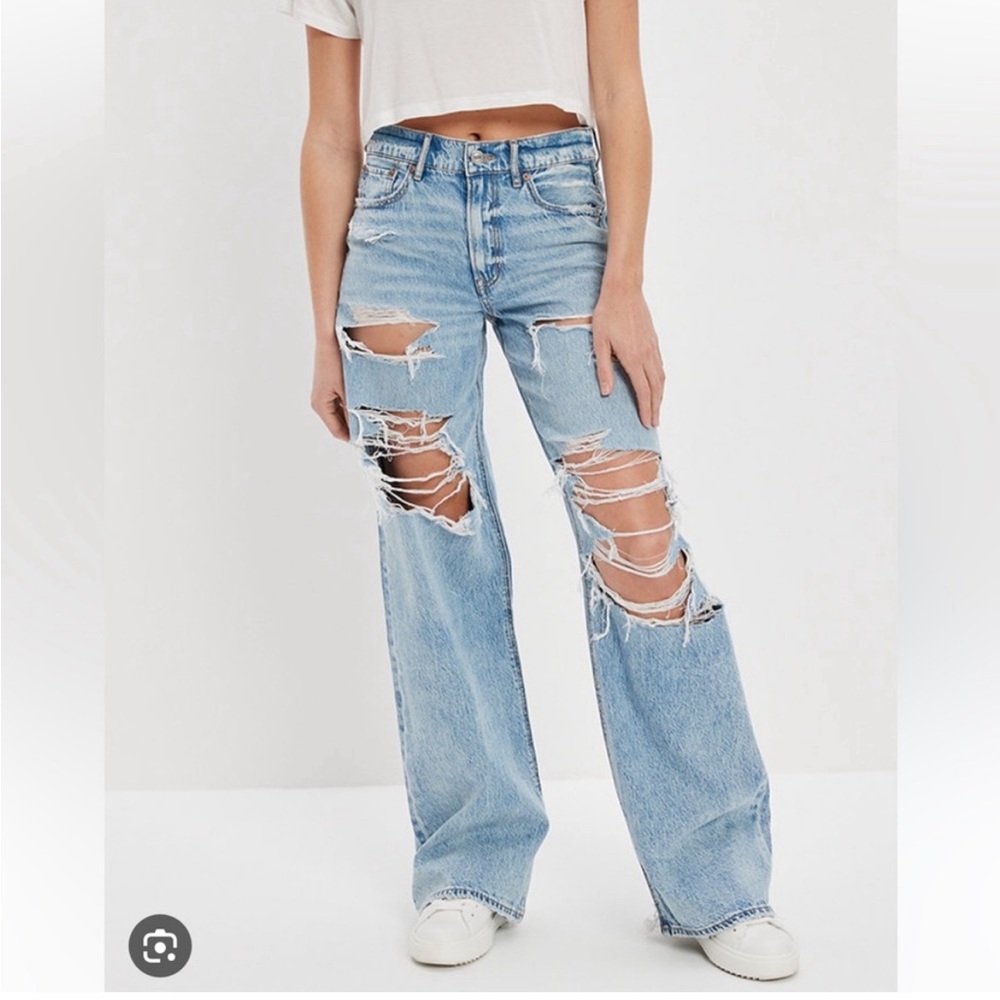 American Eagle Super High-Rise Baggy Wide Leg Jeans Size 8